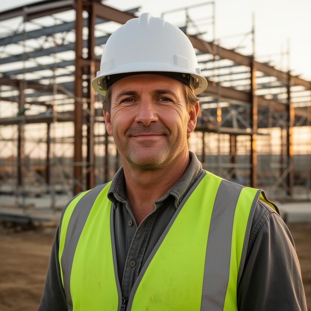 Confident construction business owner standing in front of equipment after comparing OnDeck financing with BizBee Funding.