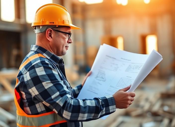 Contractor reviewing a Fundbox vs BizBee comparison on a phone at a job site before applying for working capital.