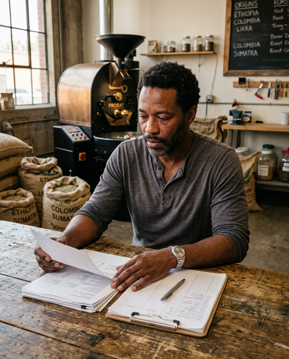 Small business owner reviewing funding options with confidence