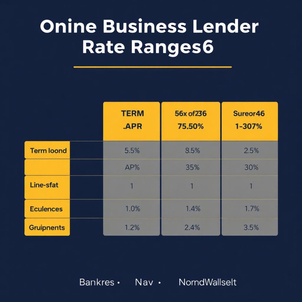 Online business lender APR ranges by product type