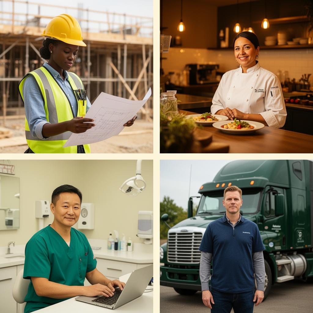 Small business owners across construction, restaurants, medical, and trucking served by BizBee Funding