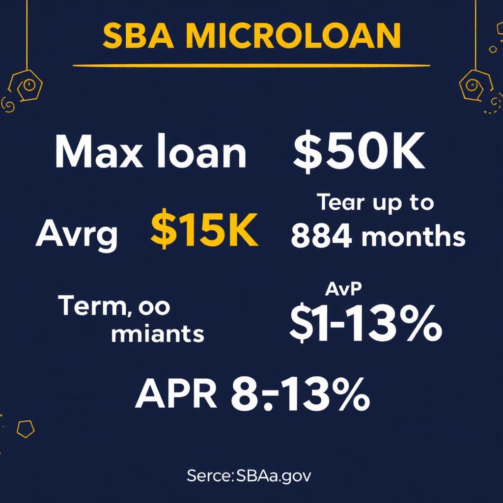 SBA microloan snapshot showing max loan, term, APR